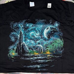 Starry Night Inspired Star Wars Black T-Shirt